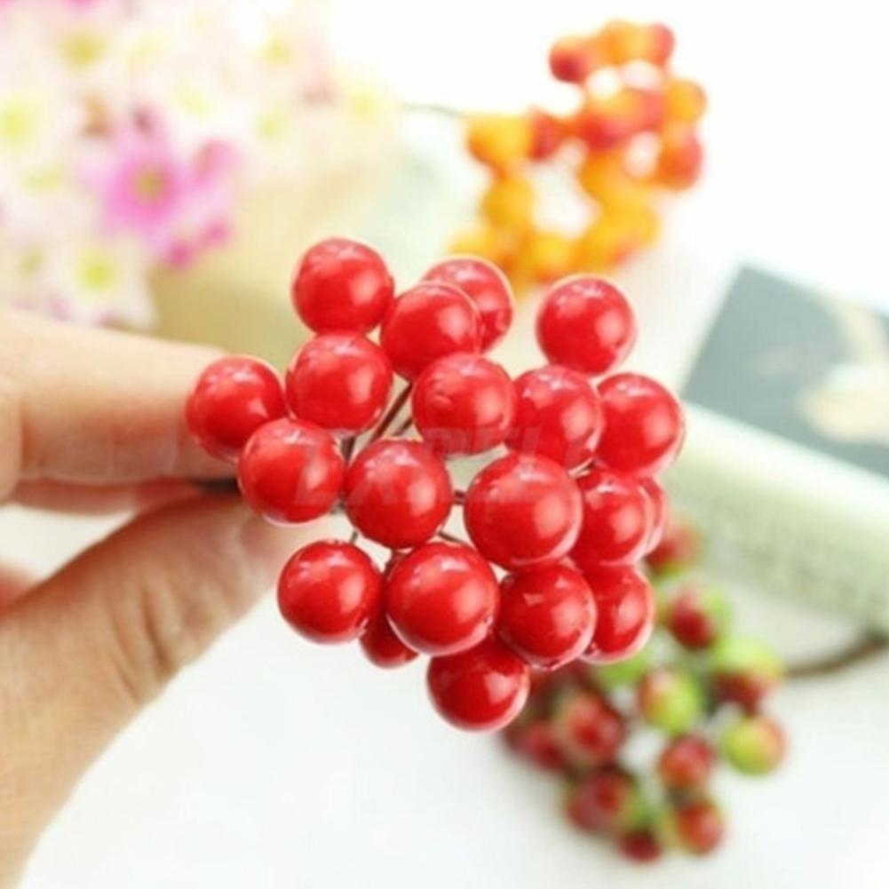 100 Stks/partij 10Mm Diy Simuleren Berry Voor Kerstboom Slingers Bruiloft Decoratie