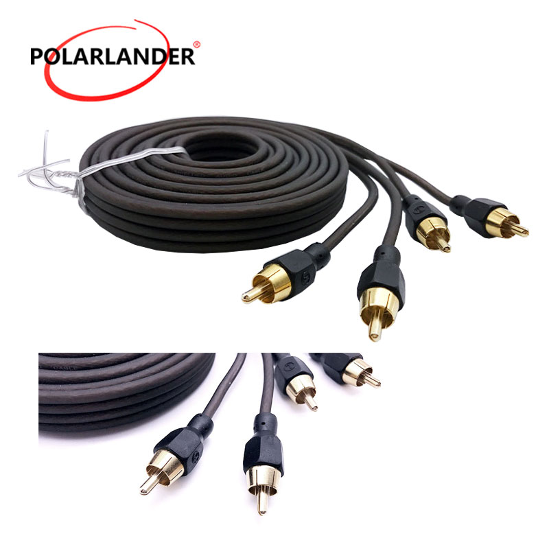 Car Audio Power Cable 5m Wire RCA Phono Y Splitter Lead Audio Cable Line Adapter Cable Connector