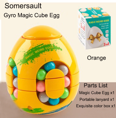 Fagioli magici rotanti Pop Cube Egg antistress Spin Bead puzzle punta delle dita Fidget giocattoli bambini adulti educazione dei bambini: Orange