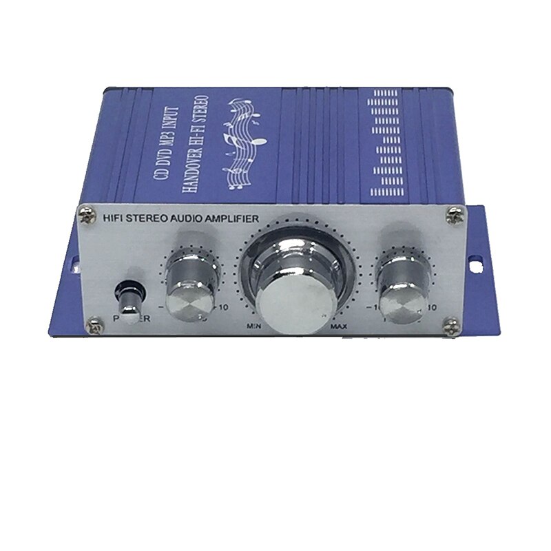 Mini 12v 20w * 20w amplificador HiFi de Audio estéreo para 2 canales estéreo DVD altavoz coche MP3 FM Radio barco portátil Universal: Azul