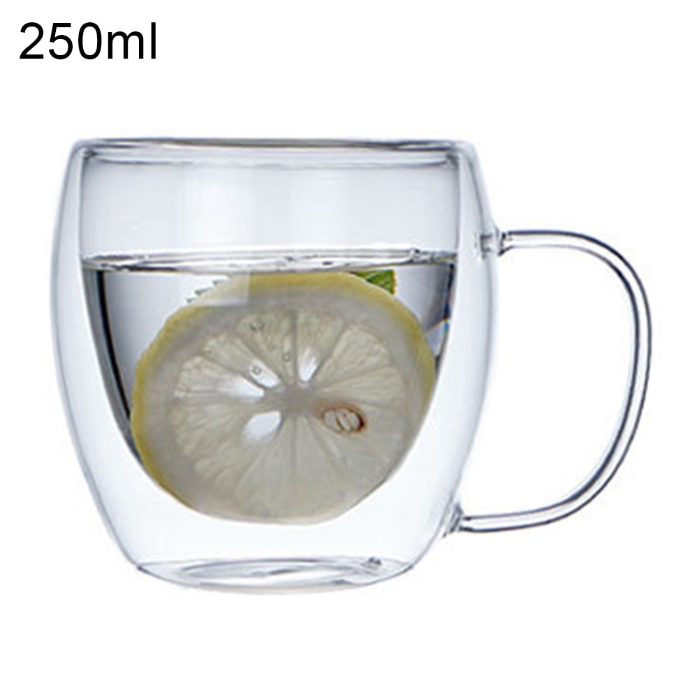 250/350/450ml gjennomsiktig glass varmebestandig dobbel vegg glass vannkopp øl kaffekopp sett håndlaget ølkrus te krus
