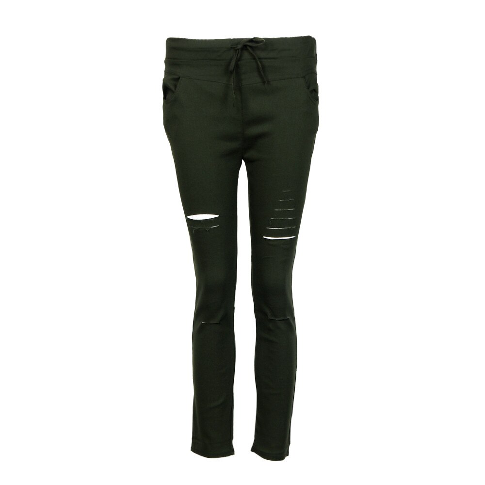 Hardloopsportkleding casual dames skinny gescheurde broek hoge taille stretch slanke broek broek  #4 nv 29: A / Ik