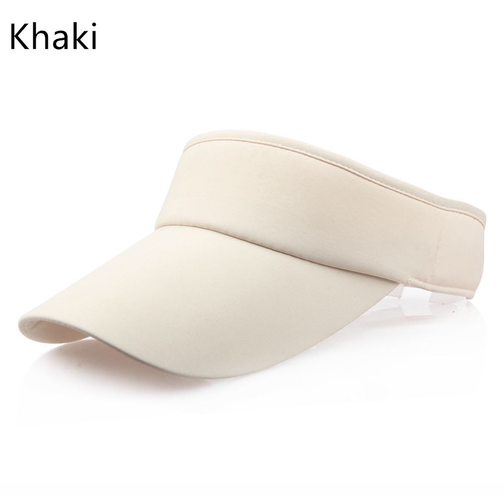 Justerbar hatt visir solskydd sport tennis golf pannband utomhus solskydd keps håraccessoarer för män kvinnor: Kaki
