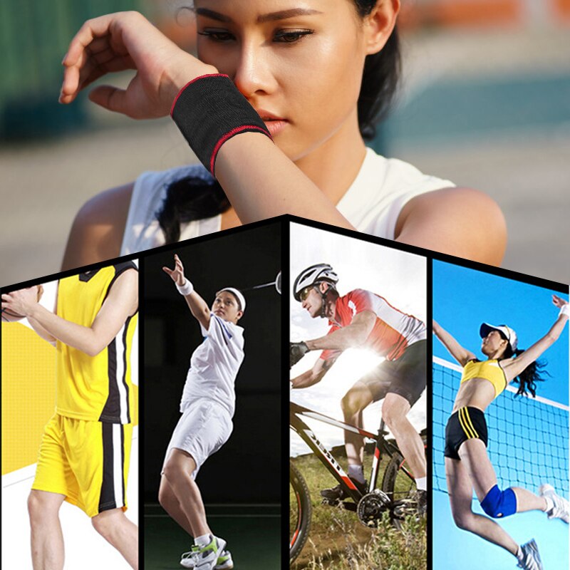 Sport håndledsbøjler sport bracer svedbånd lynlås håndledspung til løb basketball tennis sved håndledsstøtte bøjler 1pa