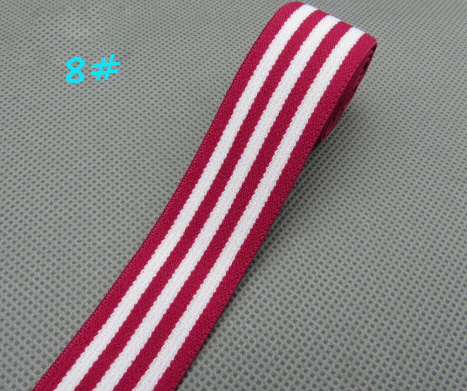 Babymanchet met 25mm breedtes, tailleband naaimateriaal, kleurrijke zachte streep elastische band, felle kleur streep elastische band  s0621l: No8
