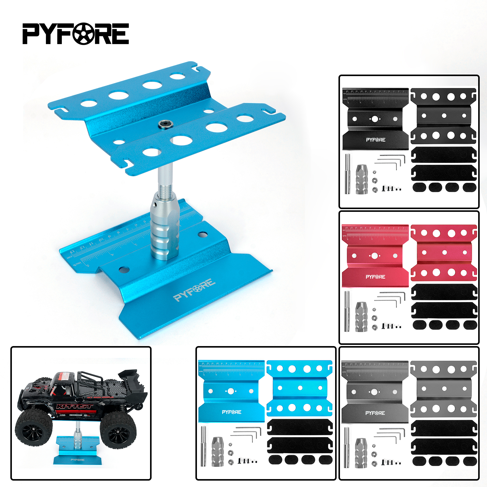 Plataforma de montaje de soporte de trabajo de elevación de herramientas de coches RC, Estación de Reparación giratoria de 360 grados, 1/10, 1/8, Buggy Crawler Car