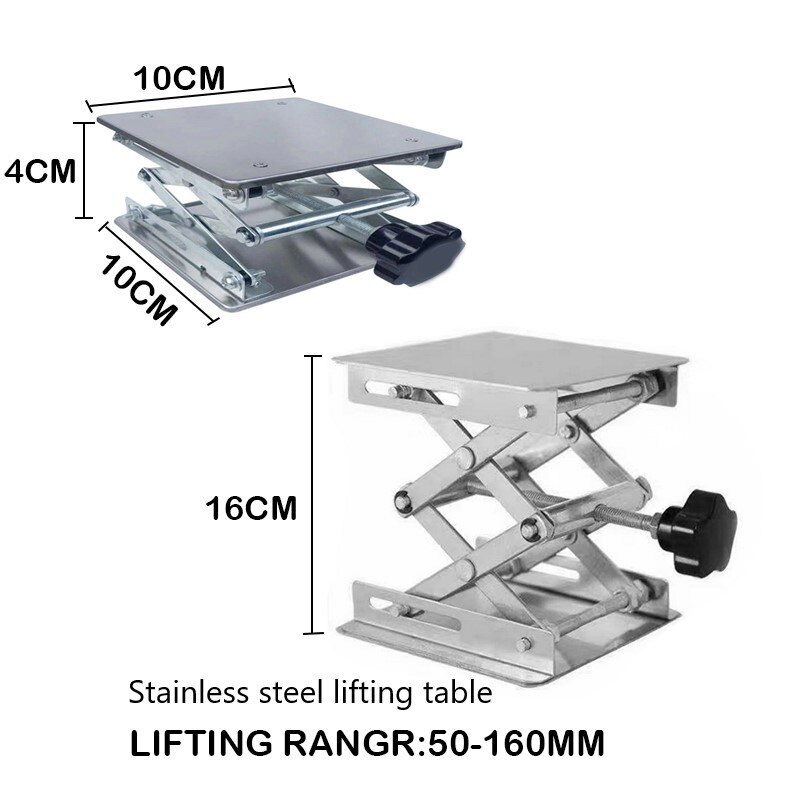 Alumina løftejakke platform rustfrit stål løftebord manuel aluminiumoxidationslaboratorieløfter til biologisk eksperiment: -en