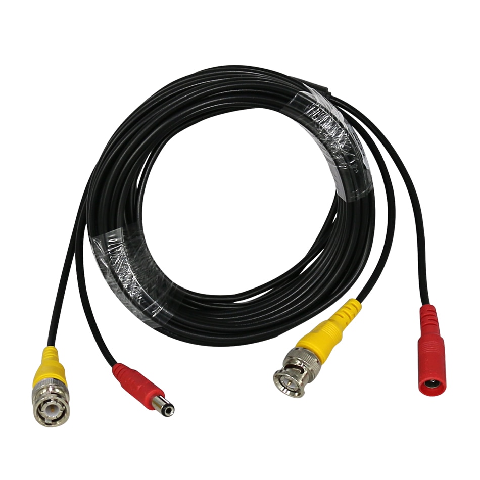 Hiseeu bnc video virtalähde siamilainen kaapeli 59ft 18m analogiselle ahd cvi cctv valvontakamera dvr kit cctv kaapeli