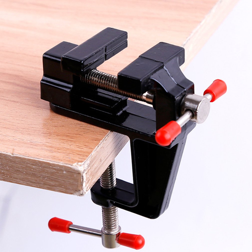 Aluminiumslegering kompakt mini bord skruestik 35mm bænk skruestik lille flad tang bord skruestik mini diy husstand lille skruestik