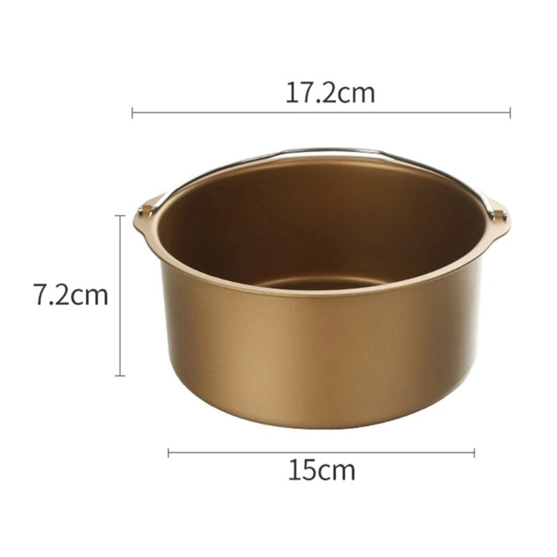6/7/8 tommer non-stick luftfrituregryde kageform tønde bagepande bakke stegekurv