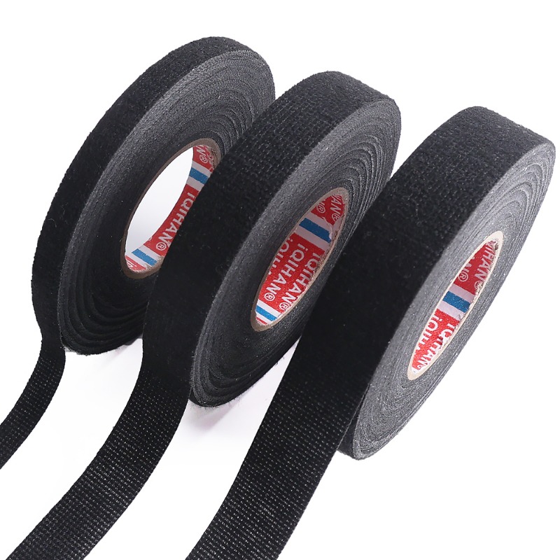 10/1Rolls Automotive Electrical Tape Waterproof Soundproof and Shock Absorption Woven Belt for Cable Bundle DIY Adhesive Tapes