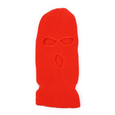 Ski Masker Gebreide Gezicht Cover Winter Bivakmuts Volgelaatsmasker Voor Winter Outdoor Sport Cs Winter Drie 3 Gat Bivakmuts gebreide Muts: orange