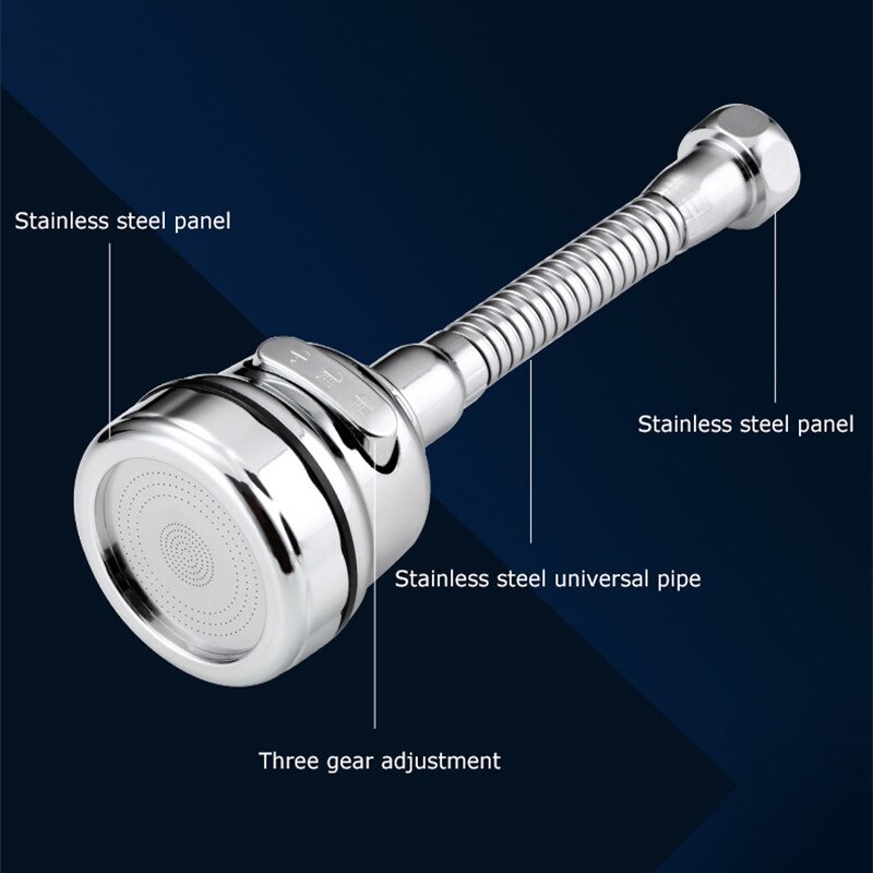 Universal Filter Tap Universal Splash Filter Faucet Sprayer Diffuser Water Splash Three-Speed Adjustable Extend Kitchen Bubbler