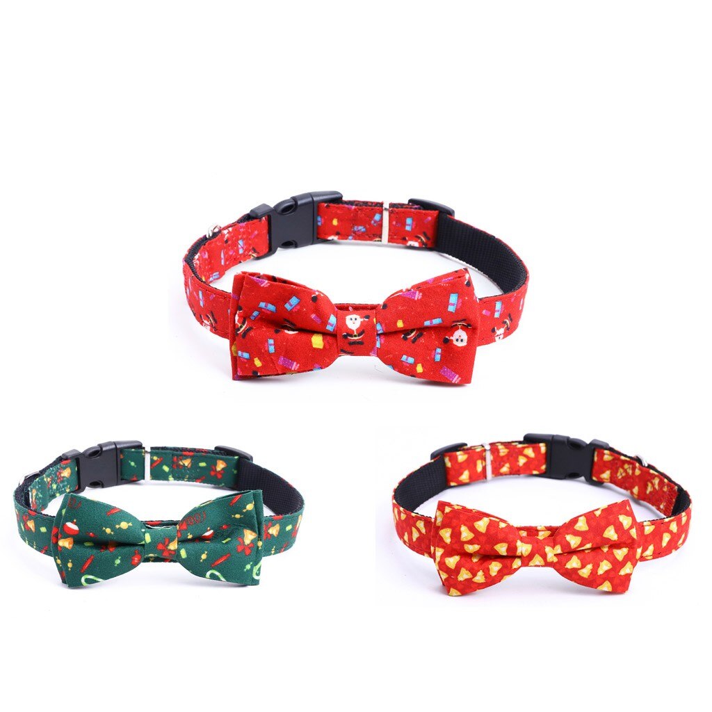 Kerstmis huisdier ademend huisdier hondenhalsband mascottes hondenaccessoires collier hond aankleed strik verstelbare schattige halsband