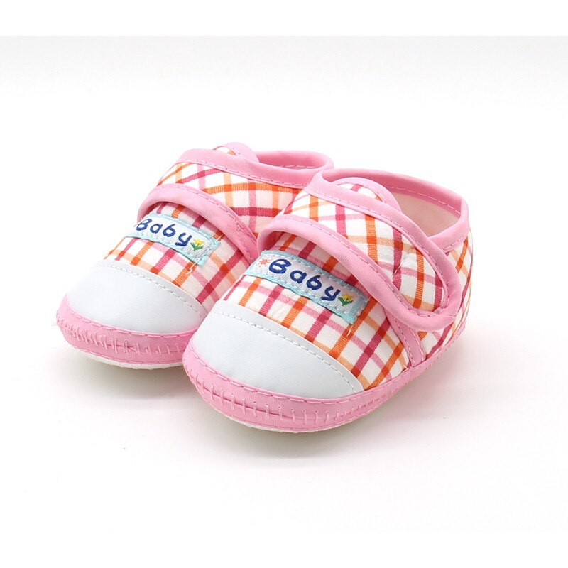 Baby Jongens Meisjes Schoenen Katoen Plaid Eerste Wandelaars Peuter Prewalker Soft Sole Laarsjes: P / 13-18 months