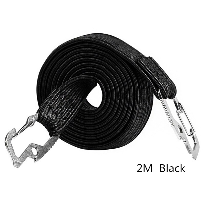 Corde de liaison de coffre de voiture électrique, crochet de moto, attache de cargaison avec une élasticité, ceinture de tension de panier de vélo: Black