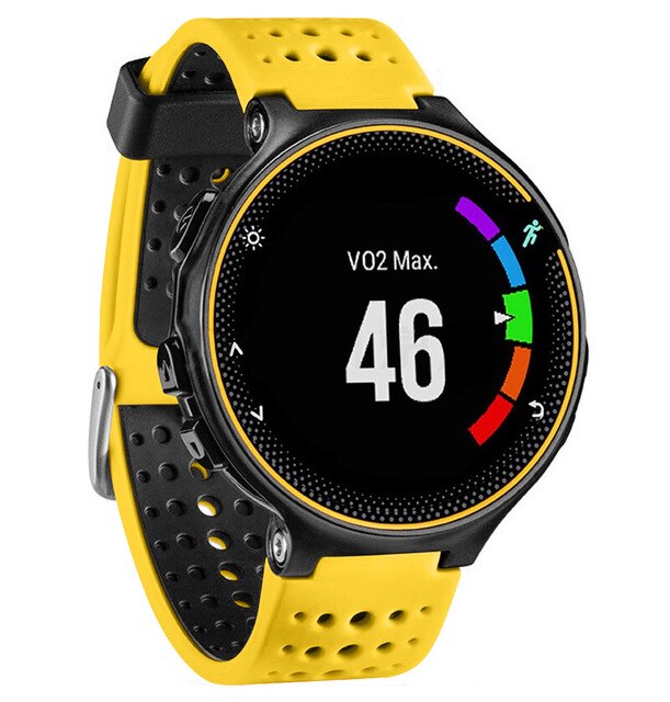 Silicone Replacement Belt Wrist Band Watch Strap for Garmin Forerunner 220 230 235 630 620 735 Approach S20 S5 S6 Smart Watch: Yellow Black