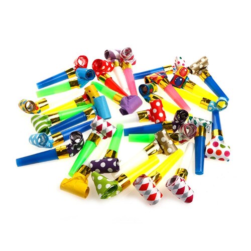 30Pcs Blowers Blowouts Whistles Birthday Noisemaker Kid Toy Party Supplies M89A: Default Title