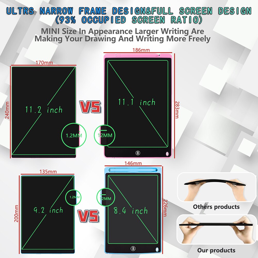11.5/9.5Inch Ultrathin Drawing Board Full LCD Screen Writing Tablet Digital Graphic Electronic Handwriting Pad for Work and Home