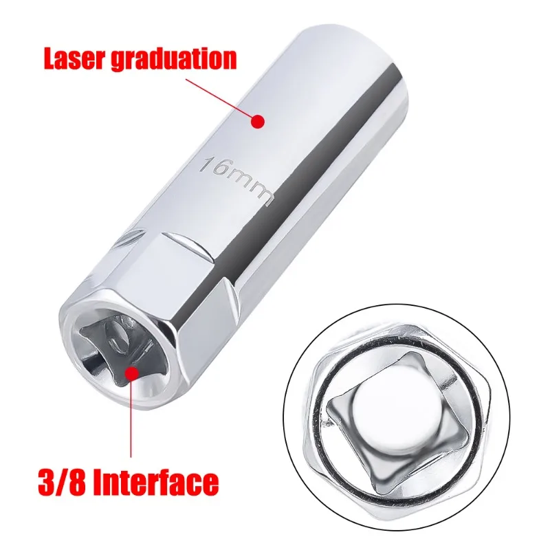 Llave de bujía magnética Universal para coche, herramienta de reparación de automóviles, accesorios prácticos de 14mm y 16mm