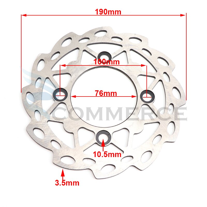 Motorcycle 190mm 220mm Front Rear disc brake plate Rotor For 125cc 140cc 150cc 160cc Quad Pit Dirt Bike Off-road motorcyclev: 190mm A