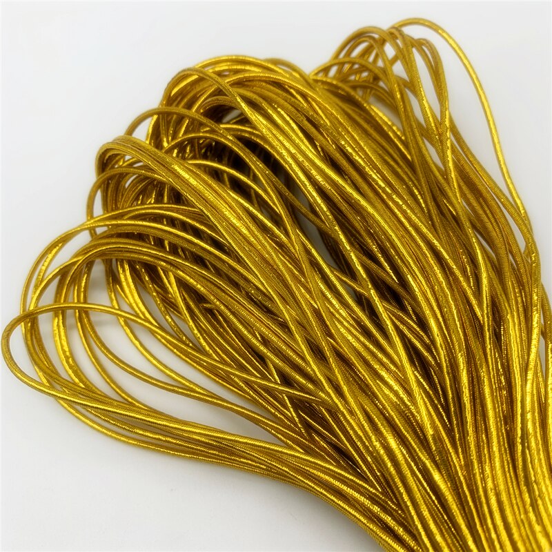 5 yards / lot 1mm 1.5mm guld / sølv rundt elastisk bånd sy elastik bånd fiat gummibånd talje stræk elastisk reb: Guld / 1.5mm 5 yards