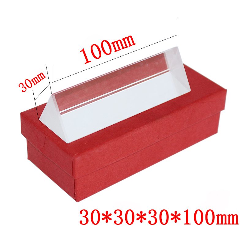 Potrójny trójkątny pryzmat tęczowe szkło optyczne robić nauczania fizyki nauka poszukiwacz refraktor spektrum światła 10x3cm z pudełkiem