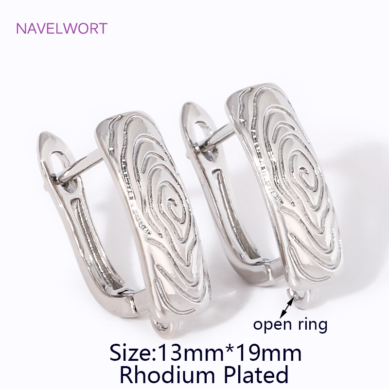 2/4 Uds. Accesorios para pendientes Shvenzy chapados en oro de 18K, alambres de latón, sujetadores para pendientes, para pendientes DIY, accesorios para hacer joyas: S / Azul
