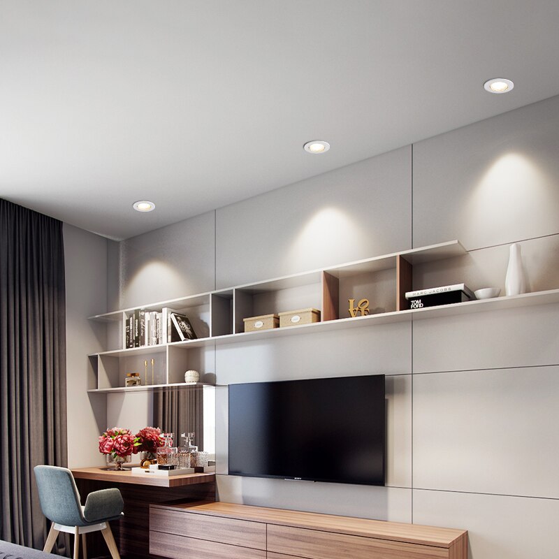 BRGT LED Recessed Spot Light Adjustable Downlight Dimming 5W 7W COB Aluminum Ceiling Lamp For Kitchen Home Indoor Lighting