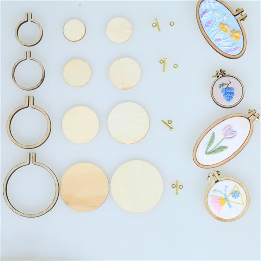 DIY Cross Stitch Sewing Handmade Stitches Crafts Tool Mini Wooden Hoop/Ring Embroidery Fixed Frame