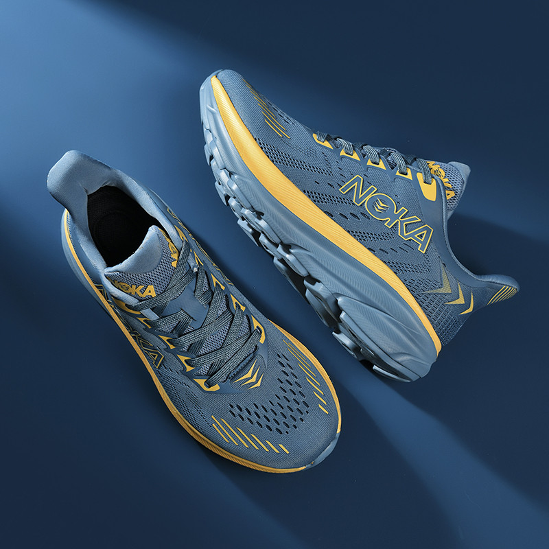 Men's Carbon Plate Air Cushion Running Shoes Breathable Lightweight Marathon Women's Athletic Nonskid Elastic Sports Sneakers