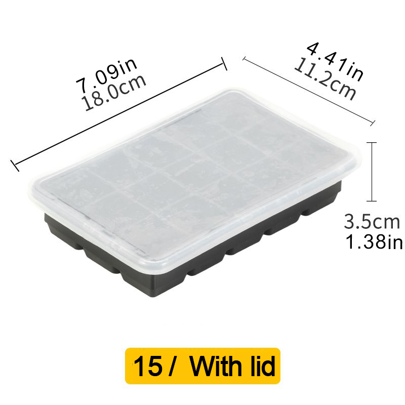 Isbitform for 4/6/8/15 isbiter, stor isbitform, stor isbitform av matkvalitet, bpa-fri, firkantet form, gjør-det-selv-kjøkken, baris: Grå