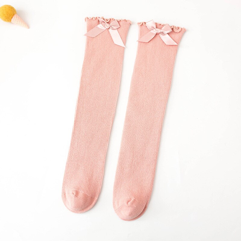 Xia Shuang Needle Bow Lace Cotton In Canister Girl Baby Baby Socks Relent Children Heap Socks: pink colour