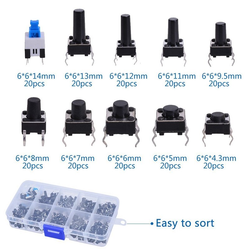 10 Pcs x 4 Pin On-Off 2 Position DPST Boat Rocker Switches 10A/125V 6A/250V AC & 180 Pieces 4 Pin Push Button Switch