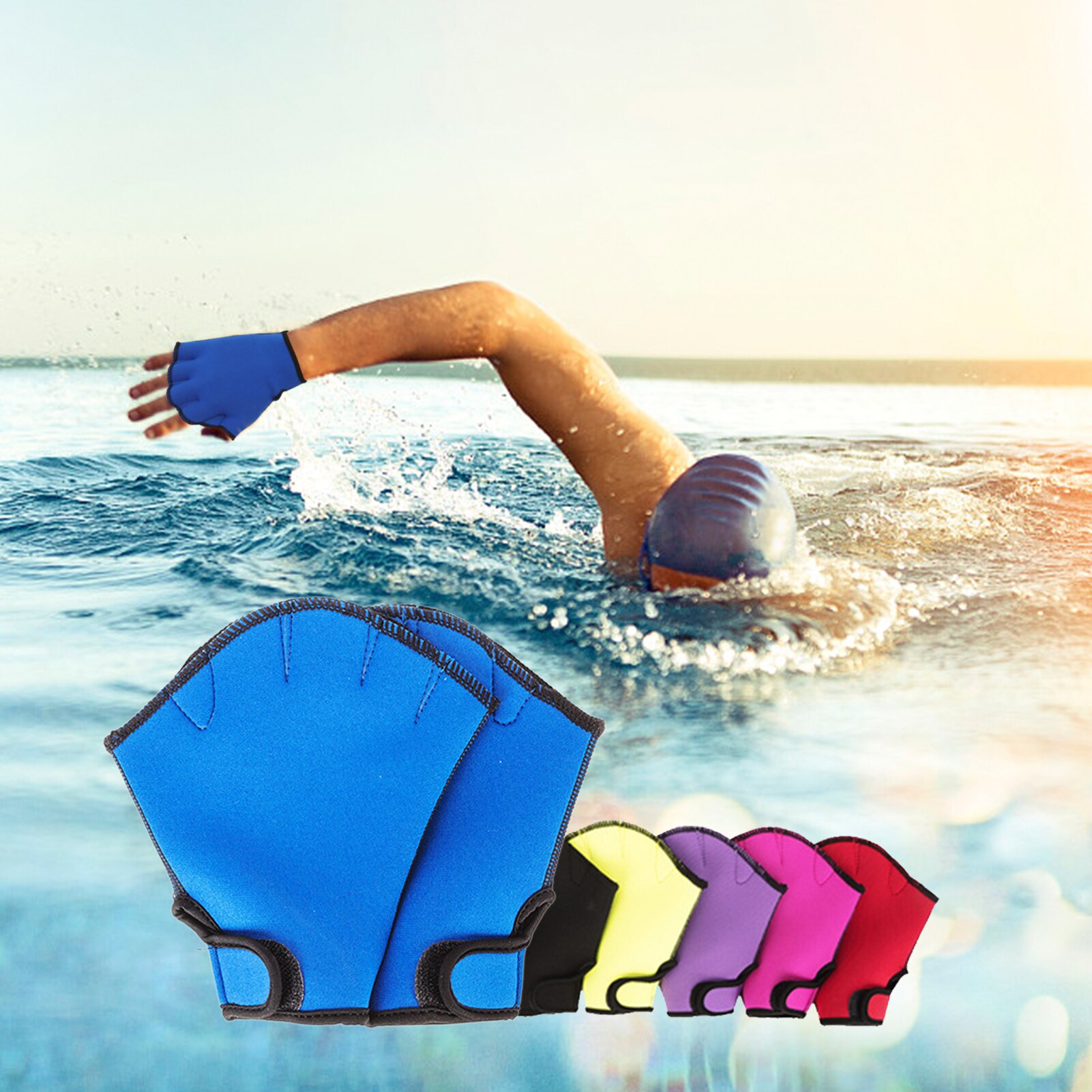 Zwemvliezen Zwemmen Handschoenen Aquatic Traning Peddels Water Weerstand Duiken Hand Peddels Voor Zwemmen Duiken Training Handschoenen