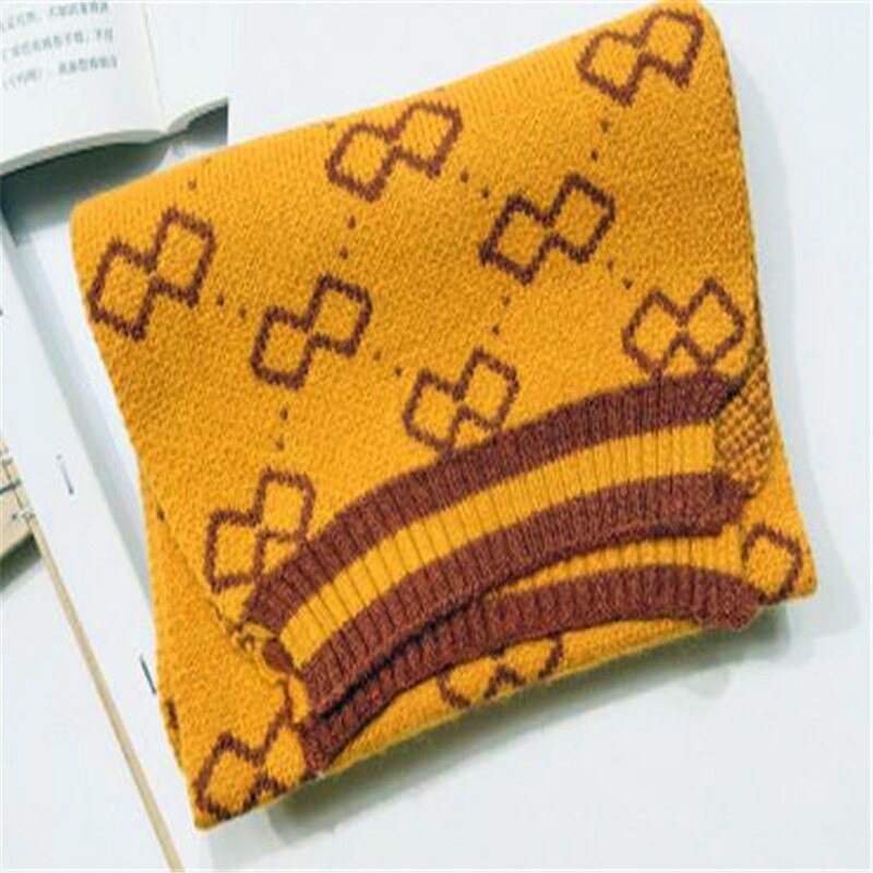 Han edition hair scarf knitting yarn color matching MAO qiu han edition in the fall and winter of double-sided baby bib 7589: 7589-ginger / 1-2 Years