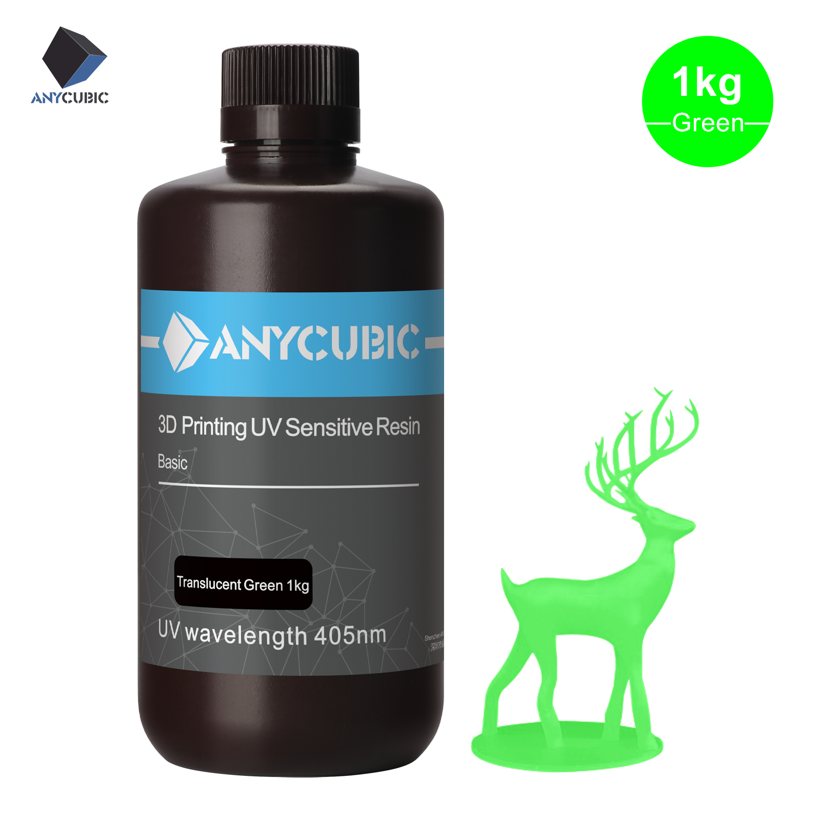 ANYCUBIC Photon 405nm UV Resin 500G/1L for Photon 3D Printer LCD UV Sensitive Liquid Printing Material Photosensitive Uv Resin: Green-1KG