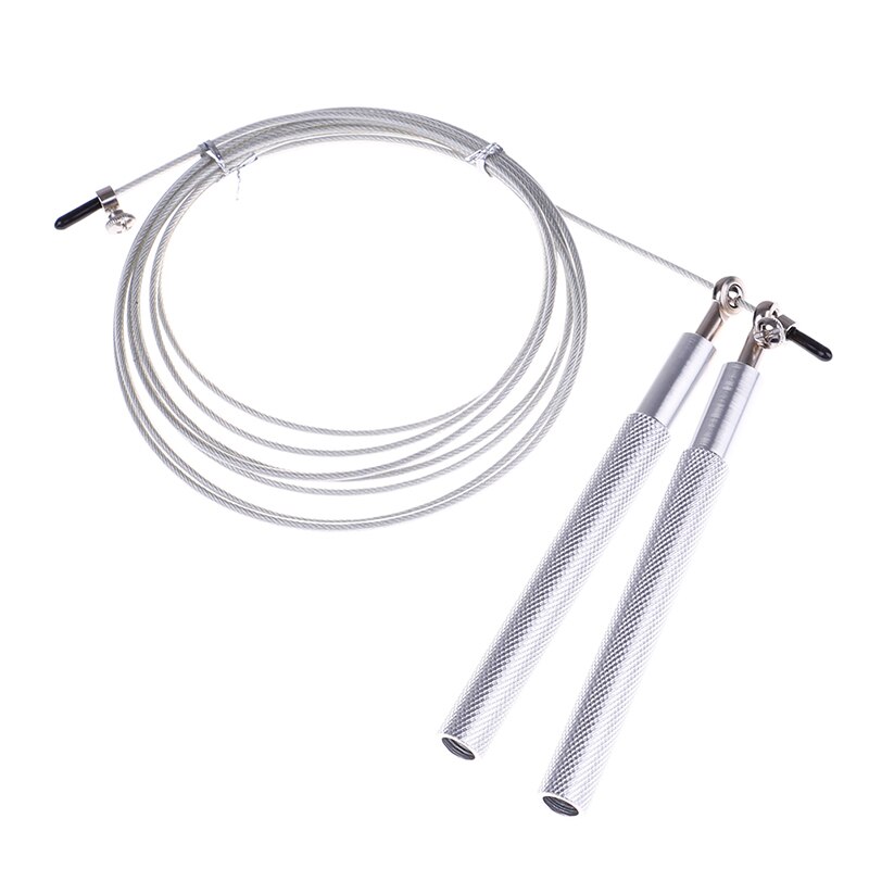8 Colors Sport Speed Jump Rope Ball Bearing Metal Handle Skipping Stainless Steel Cable Fitness Equipment: Silver