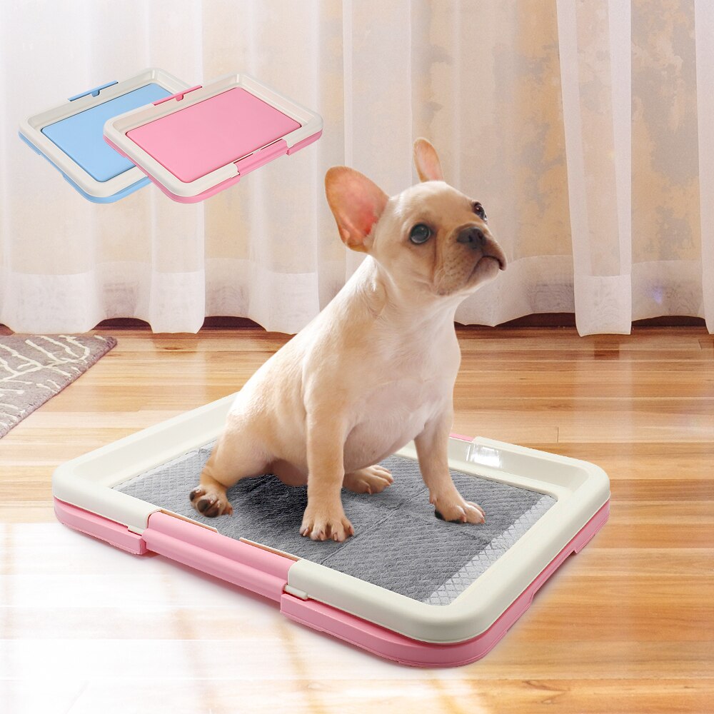 Dog Toilet Portable Pet Toilet Puppy Dog Training Pads with Tray for Dog Early Training Indoor Outdoor Activities Accessories(Blue