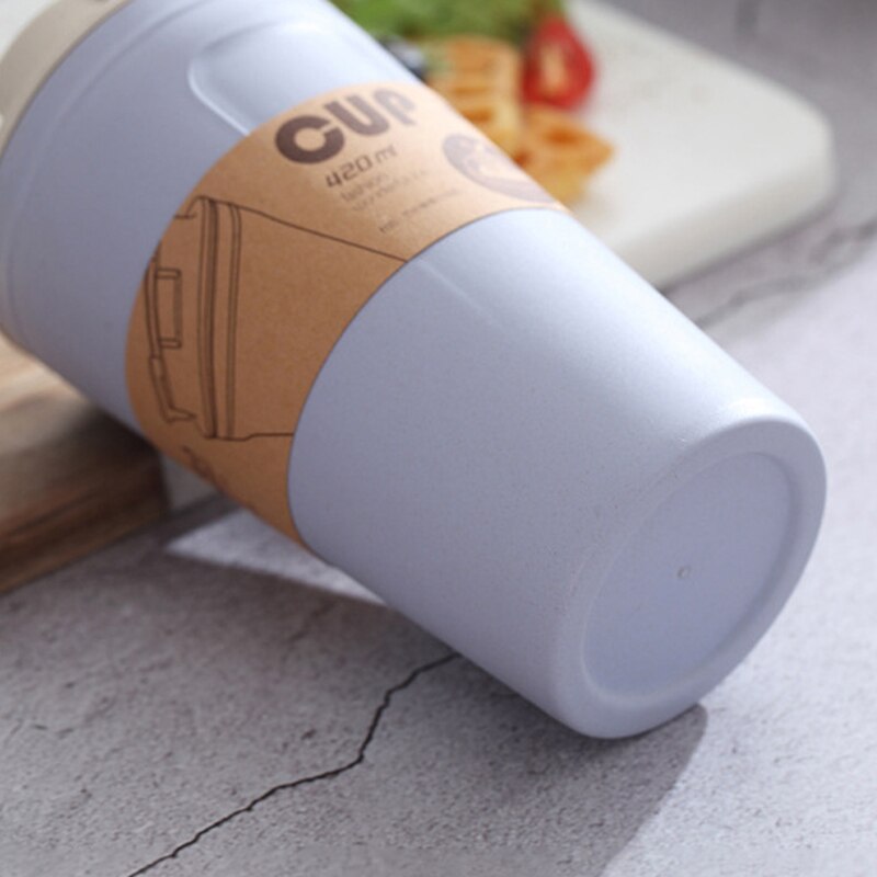 Botella de agua de fibra de bambú para viaje y oficina, taza de paja a prueba de fugas, 3 colores, gran capacidad