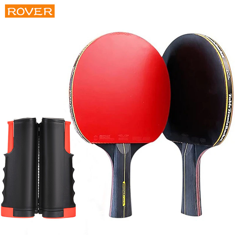 Zestaw robić tenisa stołowego 6 gwiazdek, 2 sztuki, profesjonalny zestaw rakiet robić świst ponga, rakietki z wypukłymi czopami, przenośna siatka robić tenisa stołowego z regulacją.