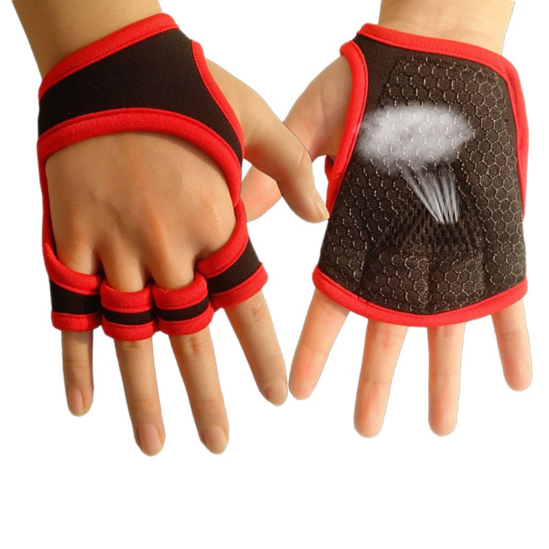 1pair Weightlifting Workout Crossfit Fitness Gloves Weight Training Gloves Gym Barehand Grip for Rowing Pull Up