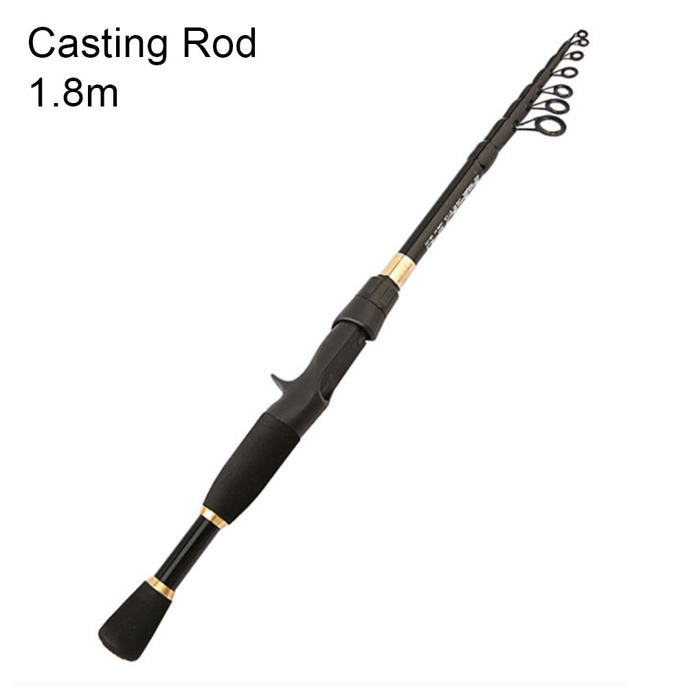 16m Mini Short Light Casting Spinning Ceramic Ring Carbon Fiber Lure Rods EVA Handle Fishing Equipment Fishing Rod: 1.8m Casting Rod