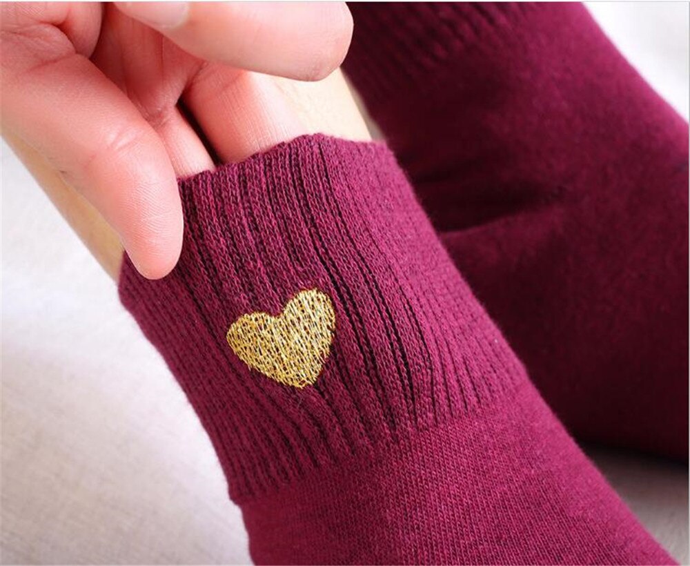 Socks Woman Spring Socks Girls Cotton Color Novelty Women Cute Heart Casual Funny Socks B628