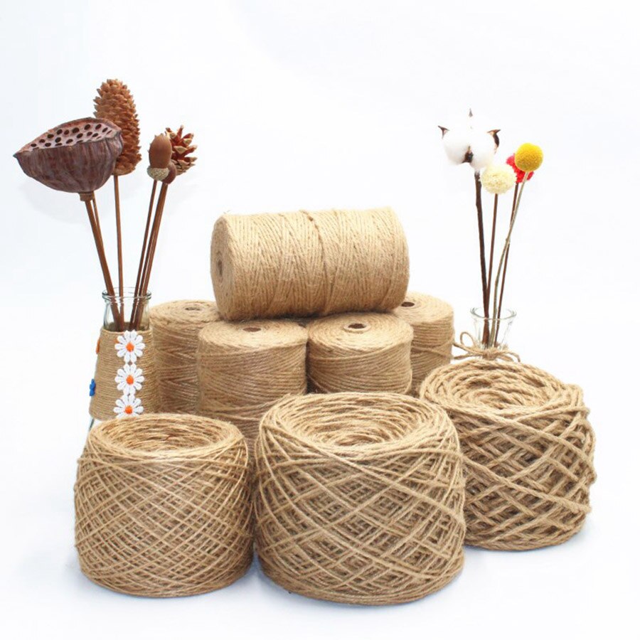 1Mm-16Mm Natuurlijke 100% Jute Touw Decoratie Milieu Fancy Hennep Garen Voor Diy Thuis Winkel Decoratie Voor handgemaakte Mand Lampen