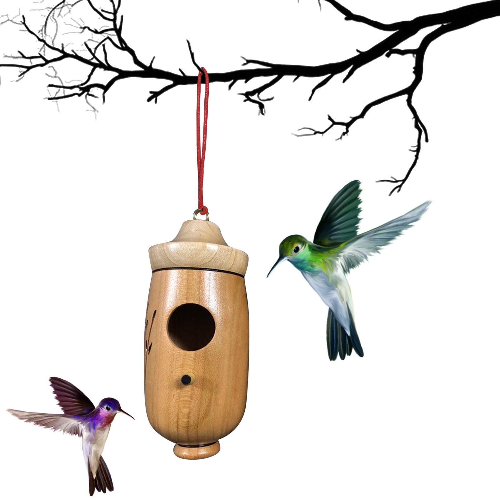 Hummingbird House Wooden Hummingbird House for Outside Hanging Hummingbird Swing Hummingbird Nest