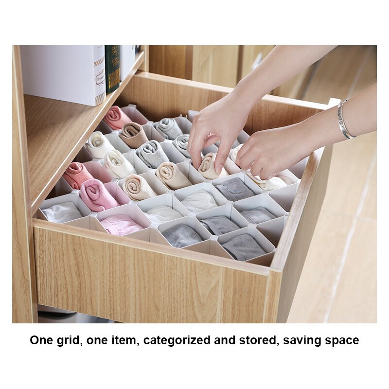 Organizador de cajones en forma de panal, divisores de armario, Partición de plástico para ropa pequeña y cosmética, suministros de Clapboard, herramientas
