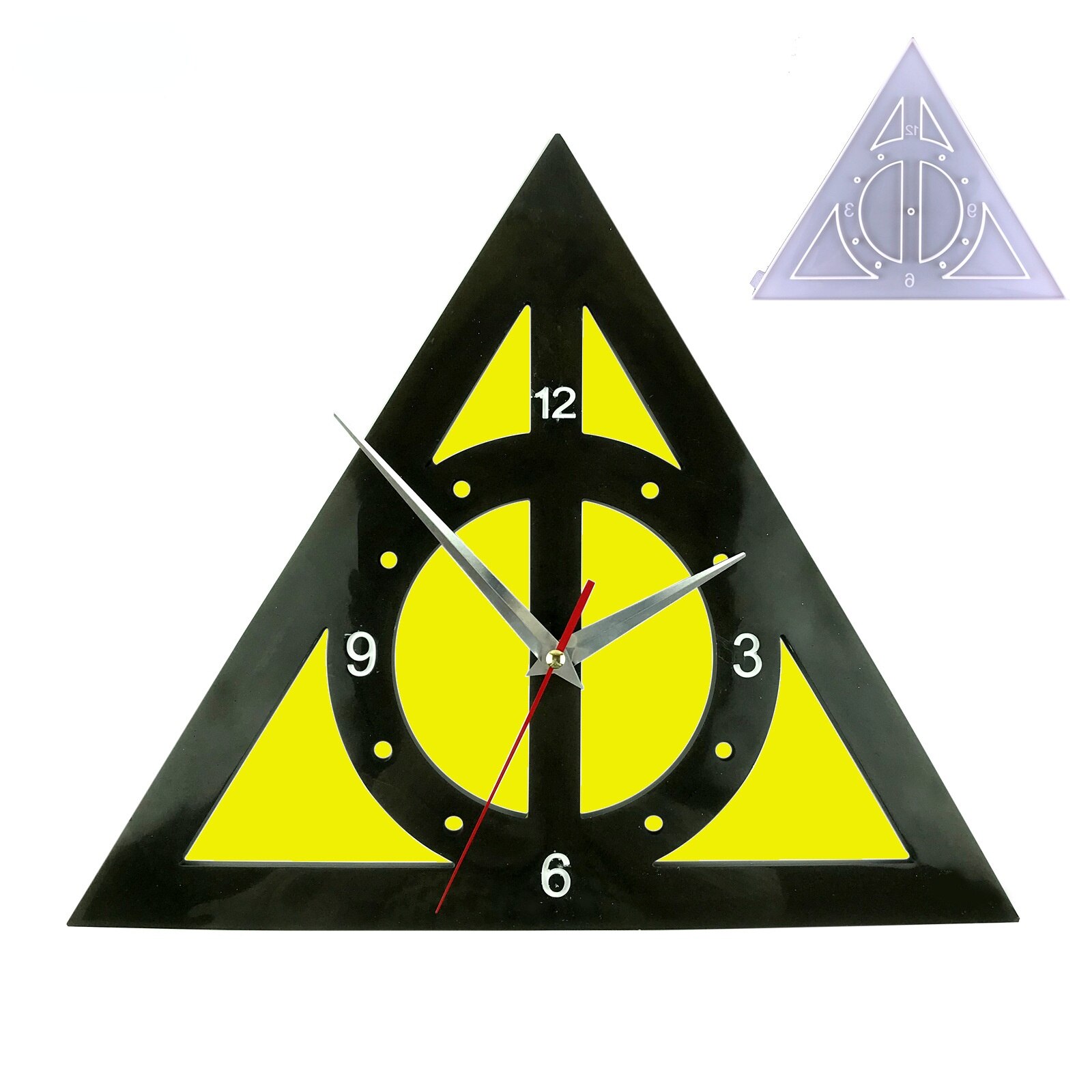 Triangle Board Clock Mold for Resin DIY Epoxy Wall Clock Silicone Mold Home Office Bedroom Decoration