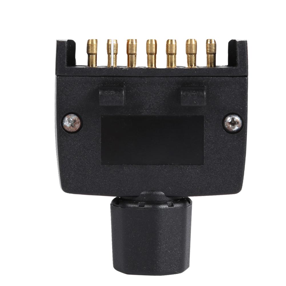 7 Pin AU Flat Male Trailer Socket Plug Connector Adapter Provide Connection of Indicator Side Trailer Lamp for RV Trailer Black