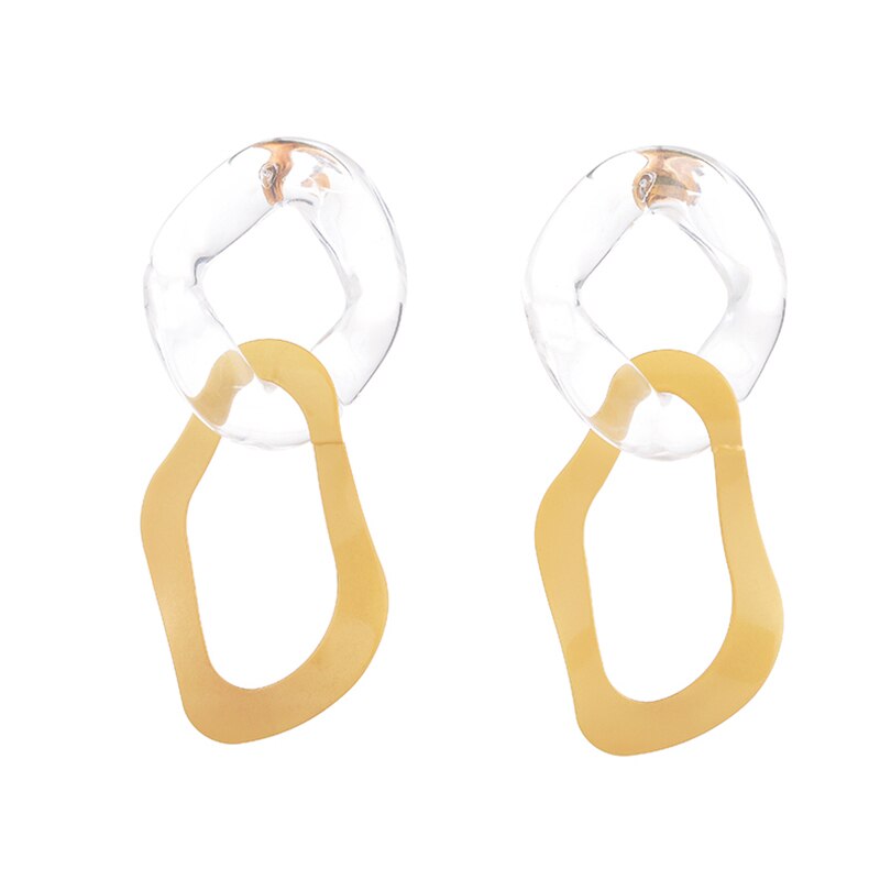 Geometrisk gennemsigtig akryl øreringe til kvinder enkel stor cirkel acetat erklæring boho bryllup za smykker: 10690